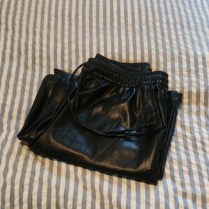 GAP Faux Leather Black Joggers
